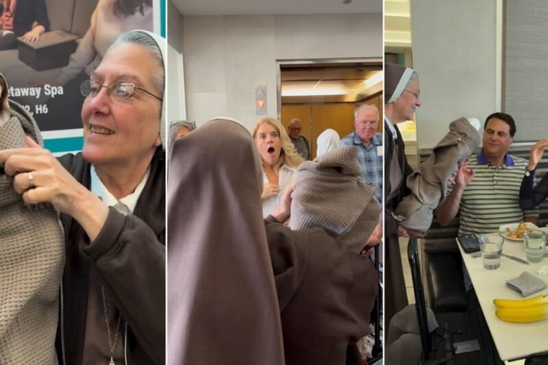 Religiosos são a imagem da Virgem para o aeroporto e conquista corações