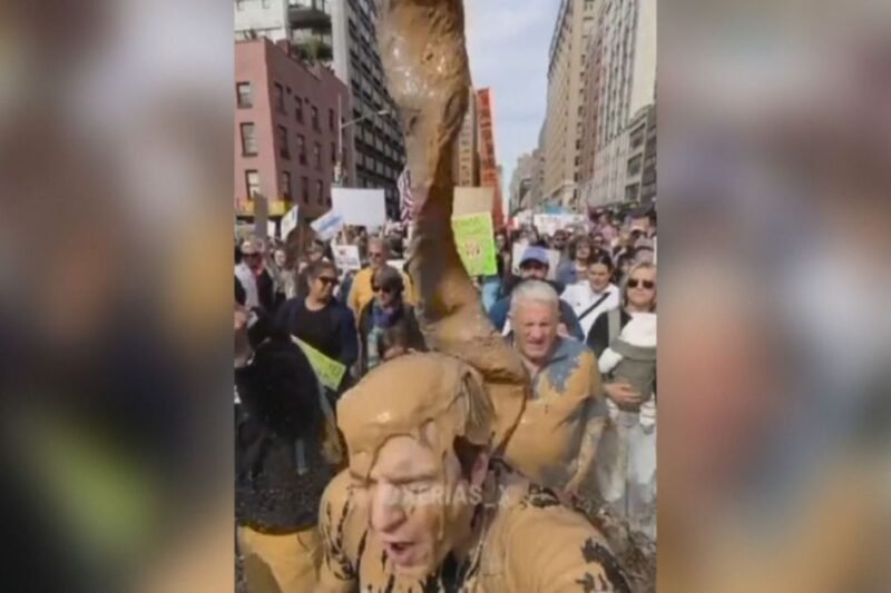 Trump posta vídeo feito por IA jogando fezes em manifestantes nos EUA